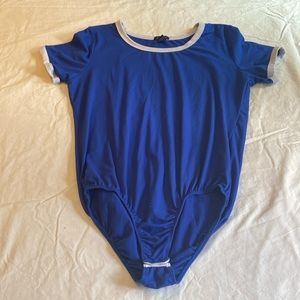 Rue 21 blue with white trip body suit
